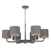 David Hunt Lighting Sloane 6LT Pendant Pewter with Shades SLO0699